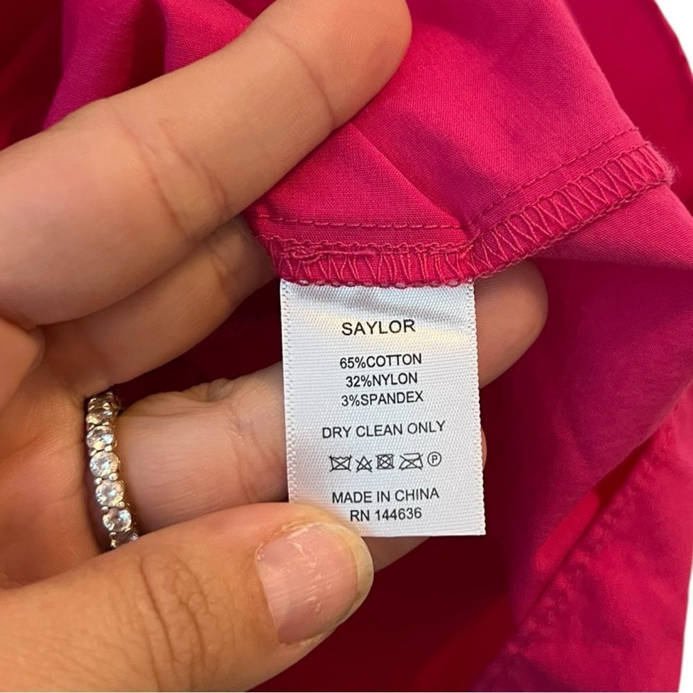 Saylor NYC Karalyn‎ Pink Mini Dress Ruffle Bow Back Size Large - Picture 11 of 12